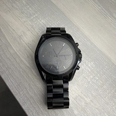 Michael Kors Watch Black Chronograph Date MK-5550 New Battery | eBay