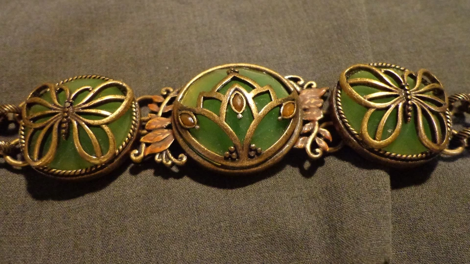 BRAZALETE GEMAS SEMIPRECIOSAS MARCA LUCKY PIEDRAS COLOR JADE VERDE JOYERÍA BOHO Foto 4 de 4