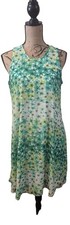 Calvin Klein Sz 10 Sleeveless Shift Dress, Summer Floral, Green NEW