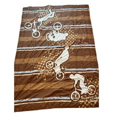 Circo BMX Themed Twin Comforter HAS TEAR Brown Used Thin Comforter sports bike