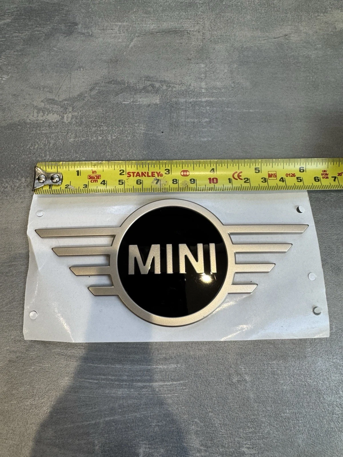 Original Mini Cooper F65 F66 F67 Silver & Black Emblem Badge 5114 5A323F1 New 4