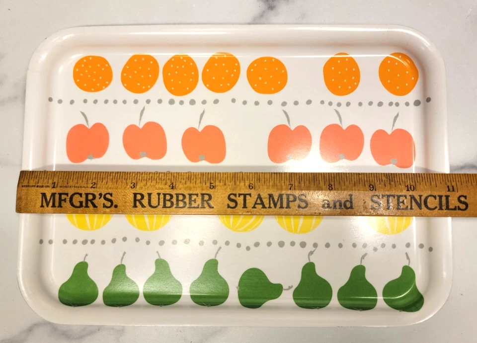 Juego de 4 Bandejas de Melamina Ikea Pera Cereza Limón Naranja Fruta Tema Rectángulo Foto 2 de 4