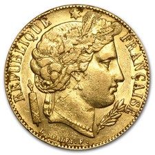 1849-1851 France Gold 20 Francs Early Head Ceres XF