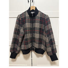 Express x Negin Mirsalehi Plaid Zip Bomber Ja...
