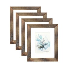 KAIWIN 100 Solid Wood Brown 8x10 Picture Frame 4 Pack - Display Picture 5x7 ...