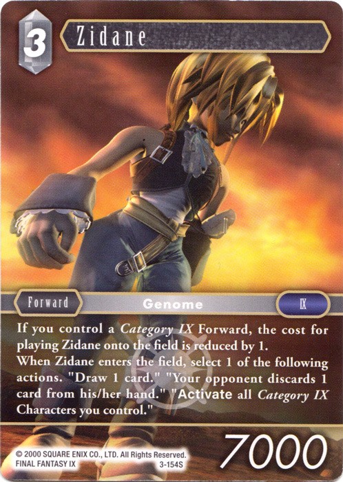 Lightly Played FFTCG Zidane - 3-154S Opus III Final Fantasy TCG | eBay