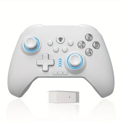 Wireless Controller For Nintendo Switch, PC, Mobile Gaming - RGB - White
