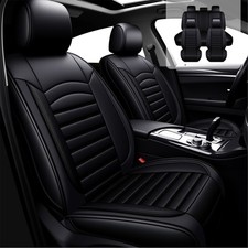 Car 5 Seat Covers Pu Leather Front Rear Full Set Universal For Auto Sedan Suv