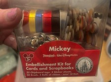 Lot Of Disney/Mickey Scrapbooking Supplies Binder Punches Stickers 12x12 Washi