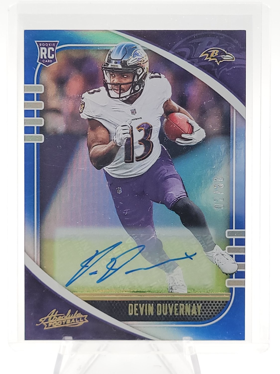 Devin Duvernay Panini Absolute #132 Autograph Spectrum Blue
