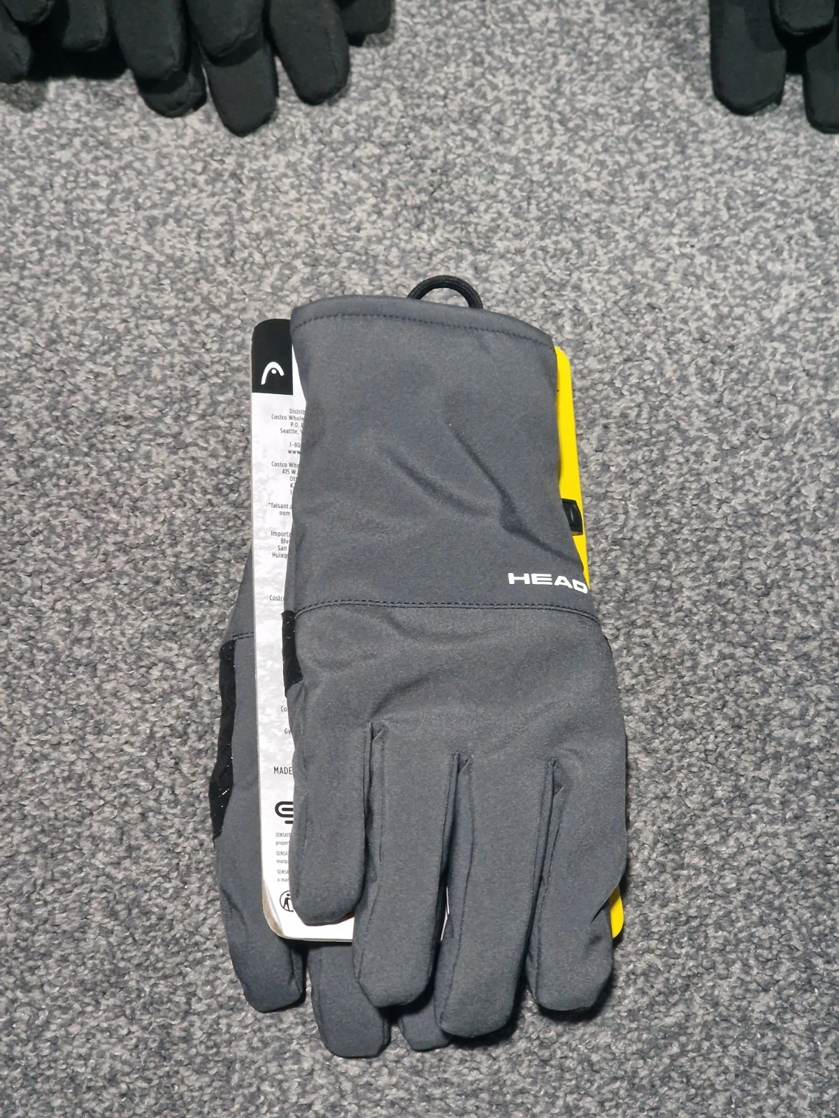 HEAD Mens Hybrid Gloves SENSATEC Grey Waterproof (Small)