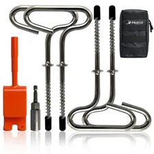 Ice Anchor Tool Kit, Fishing Tent Stakes, Drill Adapter, Stainless Steel Augers