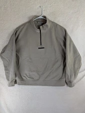 Fear Of God Essentials Sweatshirt Mens Large Harvest 1/4 Zip Pullover STAINED