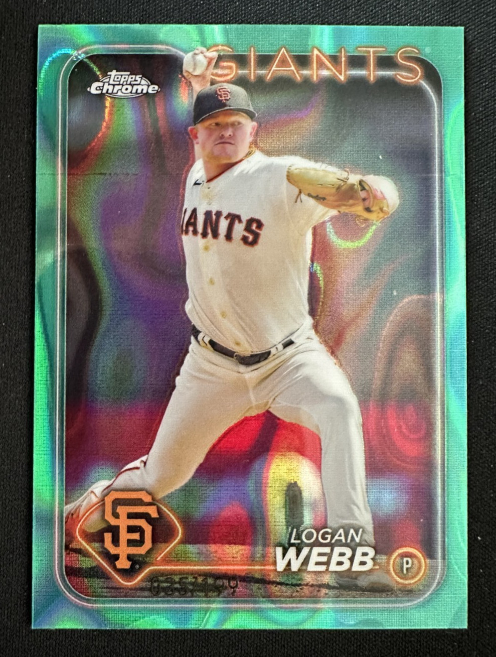 2024 Topps Chrome Logan Webb #168 Aqua Lava Refractor /199 San Francisco Giants