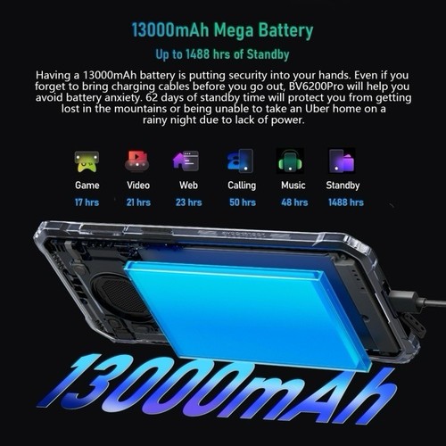 6GB +128GB Blackview BV6200 Pro Rugged Smartphone Android 14 13000mAh 4G Phone - Bild 7 von 24
