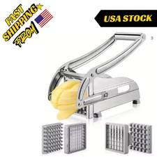 Stainless Steel French Fry Cutter Potato Vegetable Slicer Chopper Dicer 2 Blade