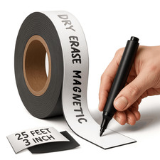 Magnetic Dry Erase Tape 25 Ft x 3 Inch White Magnetic Strip Blank Magnets to