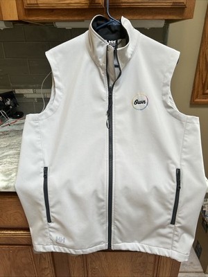 Helly Hansen Workwear Crew Vest Men M  Light Gray Softshell Water Repellent Logo