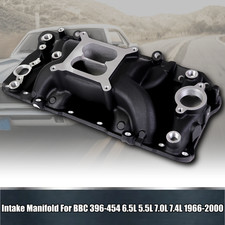 Bbc 396-454 Dual Oval Port Air-gap Intake Manifold For Big Block Chevy V8 Black