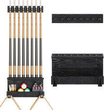 Large Pool Stick Holder Wall Mount, Pool Cue Set Holder for 8 Cues Sticks Storag