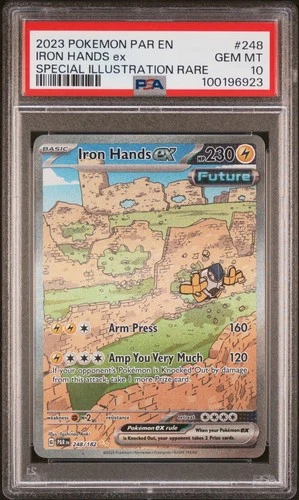 2023 POKEMON PAR EN-PARADOX RIFT #248 IRON HANDS ex ILLUSTRATION RARE PSA 10
