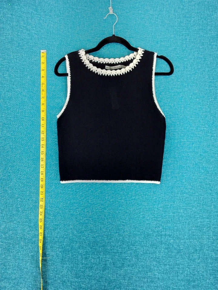 Алиса и Оливия свитер Майка женщин средний черный/белый без рукавов новый с Ярлыками 2204 - Изображение 3 из 4