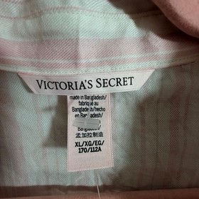 Victoria's Secret Pajama Set Women XL Pink NWT Striped Button Down 2 Piece