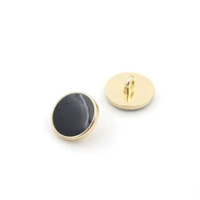 10PCS Clothes Button - Fashion Black Glazed Metal Button Set Sewing Button fo...