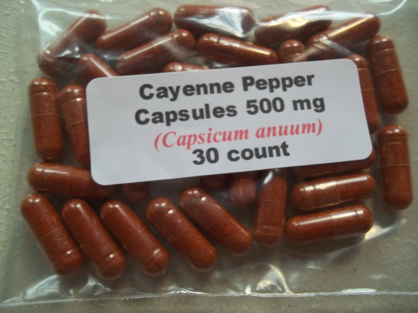 Cayenne Pepper Powder Capsules 130m HU Capsicum annuum 500 mg - 30 count