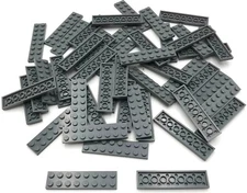 Lego 50 New Dark Bluish Gray Plates 2 x 8 Stud Parts