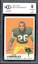 Herb Adderley Card 1969 Topps #255 BGS BCCG 8
