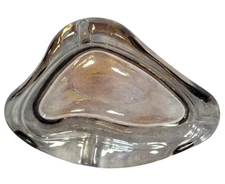 MCM Ashtray Smokey Gray Glass Triangle Atomic Freeform Anchor Swedish ? Vtg