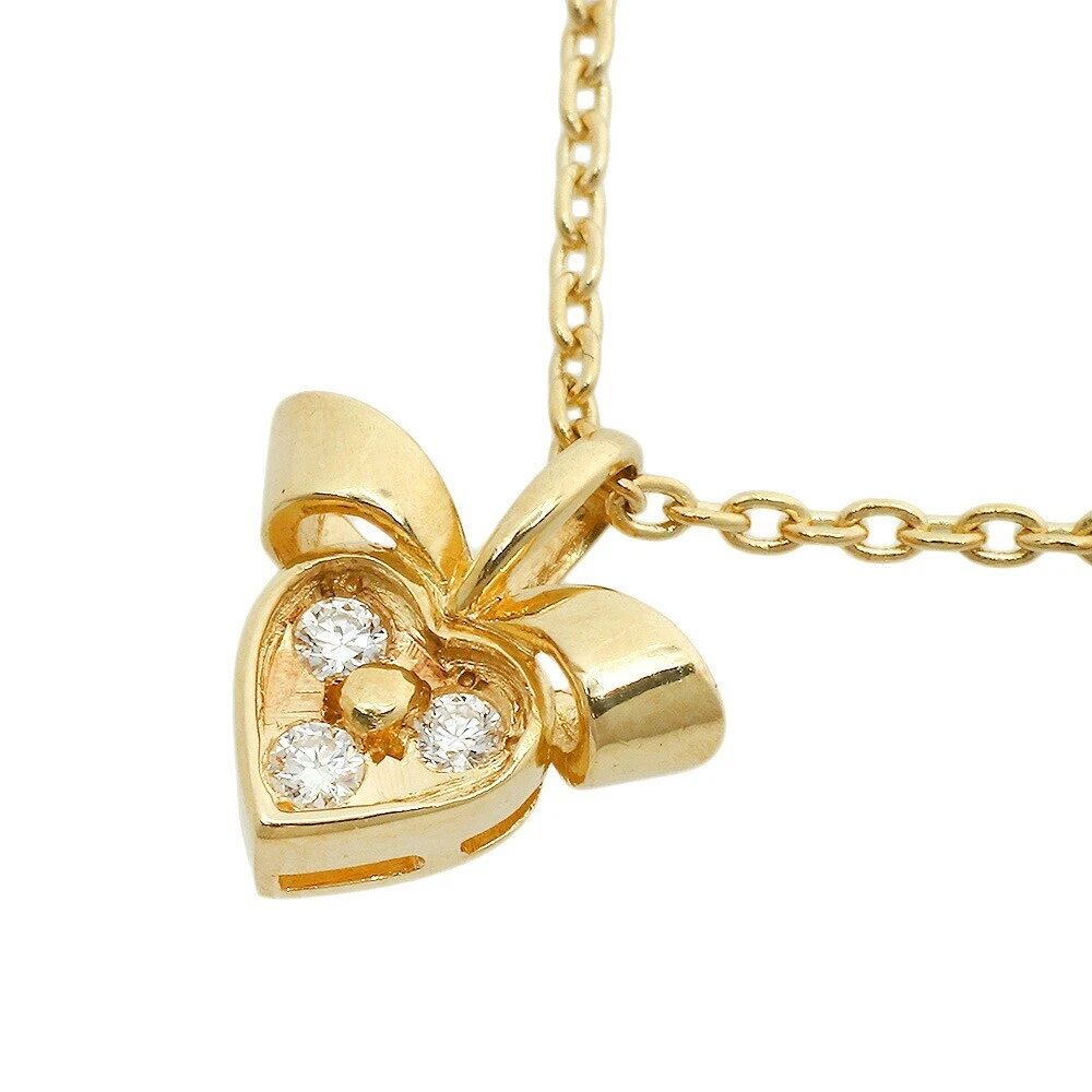 Collana Christian Dior motivo nastro cuore 3P diamanti K18YG