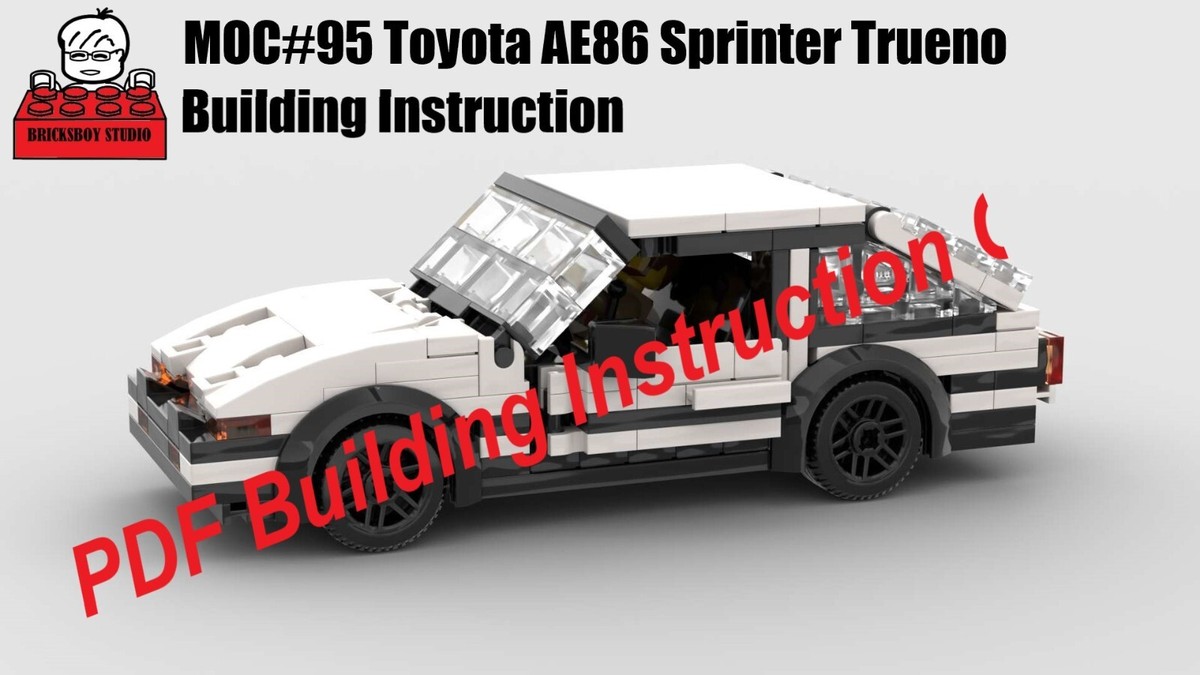 LEGO MOC #95 Toyota AE86 Sprinter Trueno in Initial D Building PDF  Instruction
