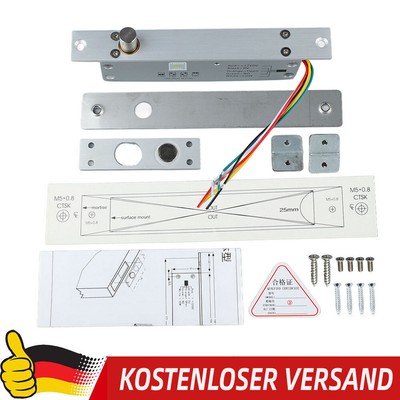 DC 12V 5 Lines Electric Bolt Lock Narrow Deadbolt Drop Bolt Door Lock With Time
