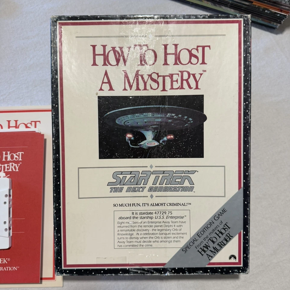 De colección Cómo Host a Mystery Star Trek The Next Generation Juego 1992 Raro Excelente Estado Foto 2 de 4