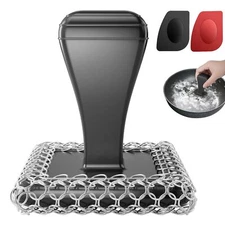 Cast Iron Scrubber & Cleaner Scraper Kit Upgraded Handle 316l Stainless Steel Ch