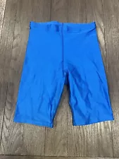 Mens Gilda Marx Dance Compression Shorts Half Tights Blue Large Shiny Spandex