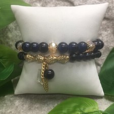 2 PC Handmade Bohemian Beaded Stackable Stretch Bracelet Set New Free Ship 7661