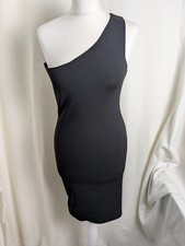 Primark Ladies size medium black one shoulder bodycon sexy casual dress New