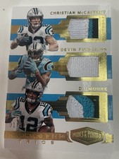 2018 Plates & Patches Talented Trios Game Worn McCaffrey Moore Funchess 01/99