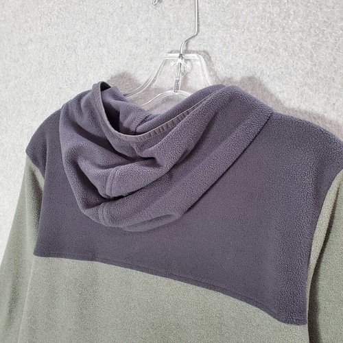 The North Face Boys Sweatshirt Large Green Colorblock Hoodie Fleece Full Zip - Picture 5 of 10