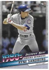 2020 Topps Update Baseball Decades' Best Ryne Sandberg Cubs