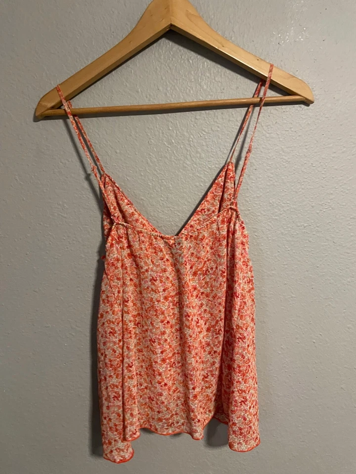 Divided H&M Womens Tank Top EU 38 US 8 Pink Floral Strappy Babydoll Fairy Y2K - Image 3 of 4