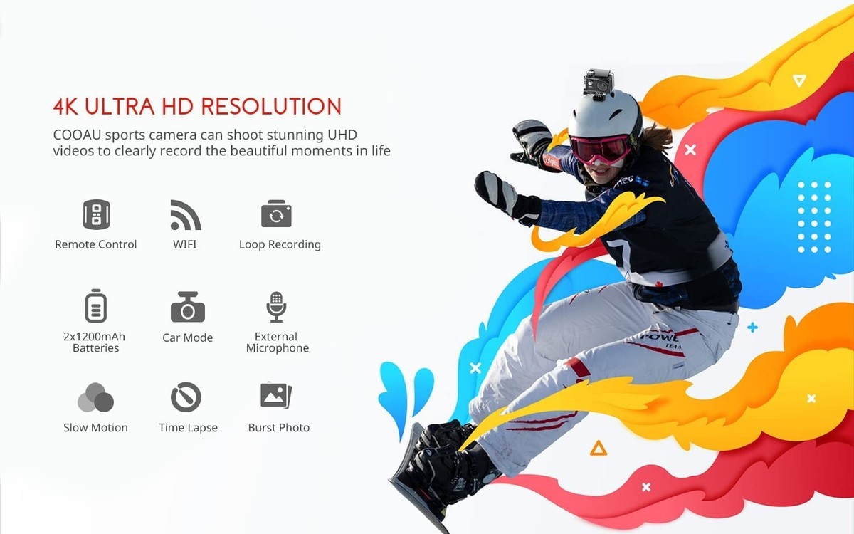 COOAU 4K HD 20MP 1080P Waterproof Sport Action Camera WiFi EIS