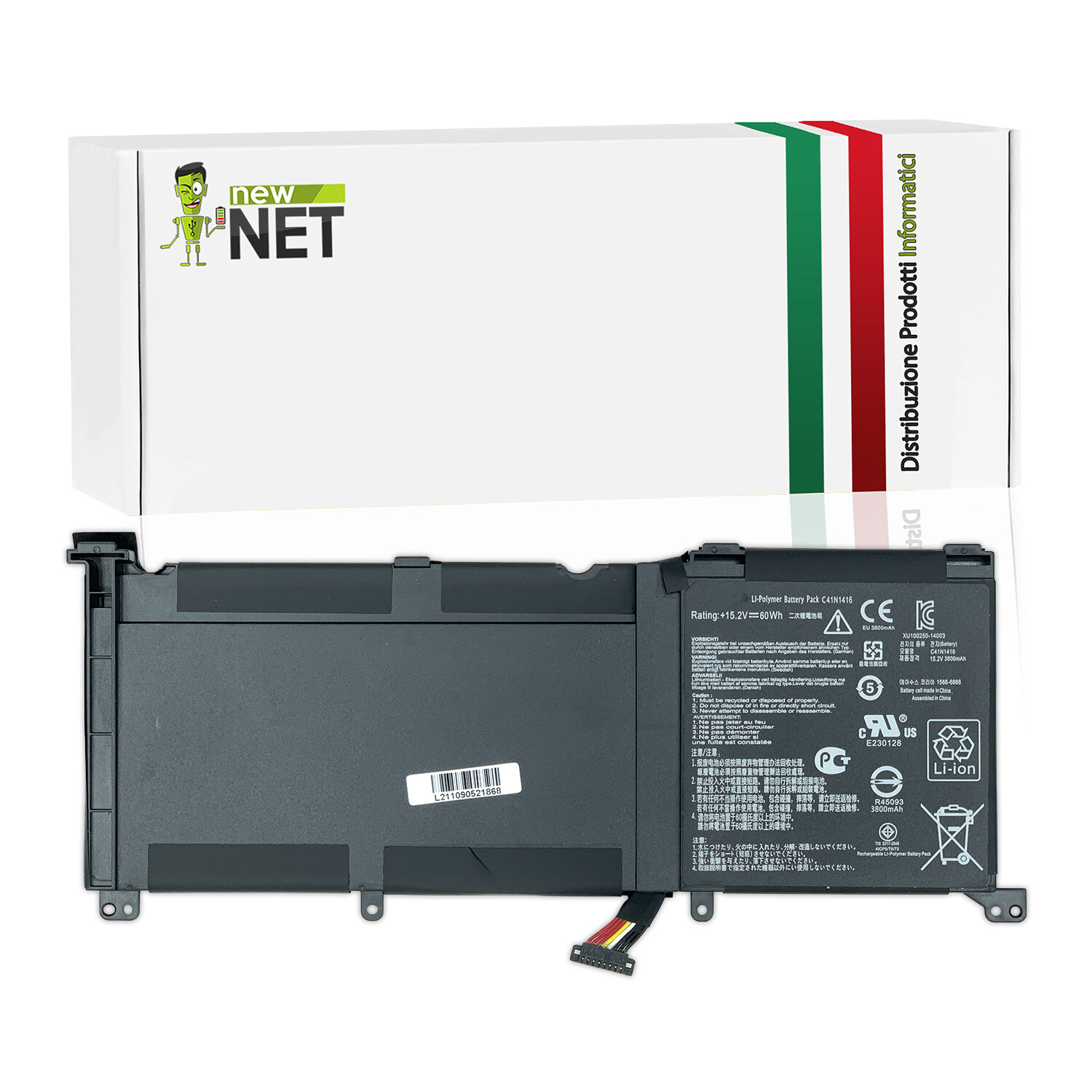 Batteria 15.2V per Asus UX501JW-XH71T | C41N1416 60Wh High Performance