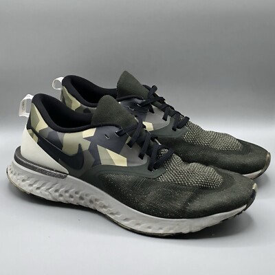 Nike Odyssey React Flyknit Running Shoes Sequoia AT9975-302 Mens Size 15  Green