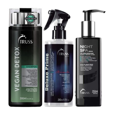 Truss Deluxe Prime & Truss Night SPA with Vegan Detox Shampoo Bundle