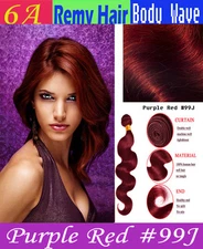 Burgundy Body Wave Wavy Sew In Hair Weave 100 Human Extension Ali One Bundle