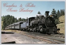 CO Cumbres & Toltec Scenic Railway, Steam Locomotive, Chrome Unp 6 x 4 Sanborn